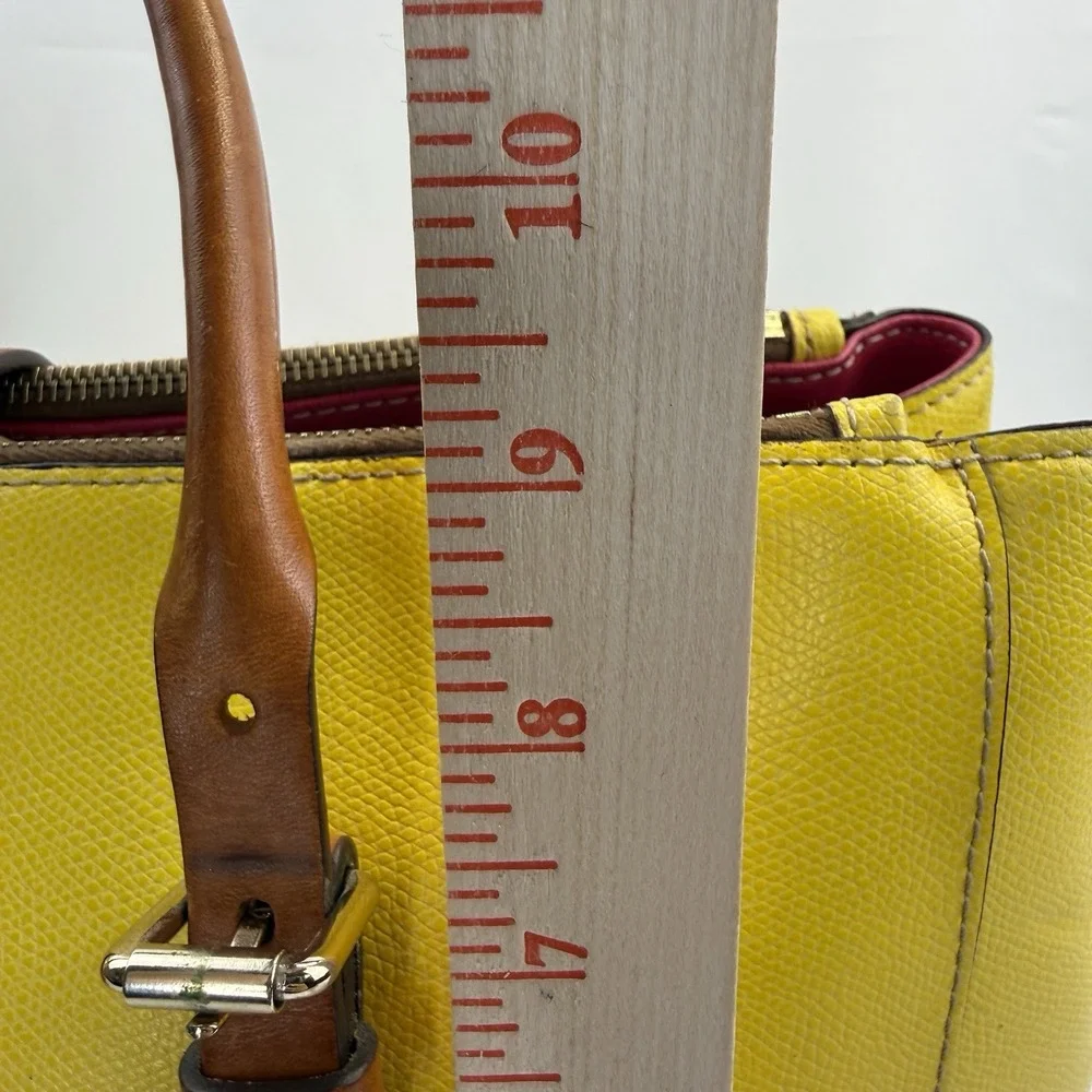 Dooney & Bourke Claremont Miller Yellow‎ Leather Satchel Purse Handbag